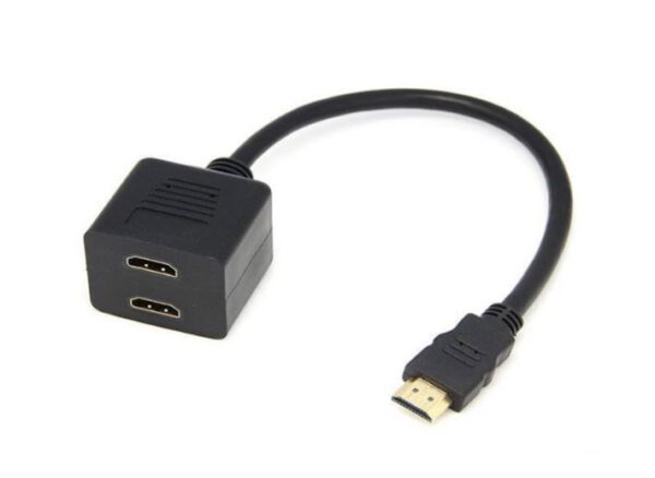 HDMI han to 2x HDMI hun splitter