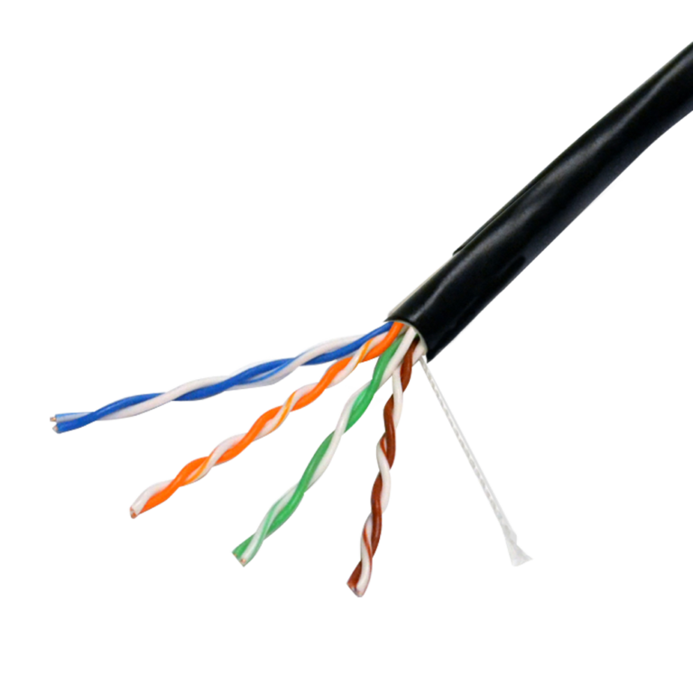 UTP Kabel Cat.6, 305m, Sort, Diameter 5,5mm, Udendørs, UV bestandig