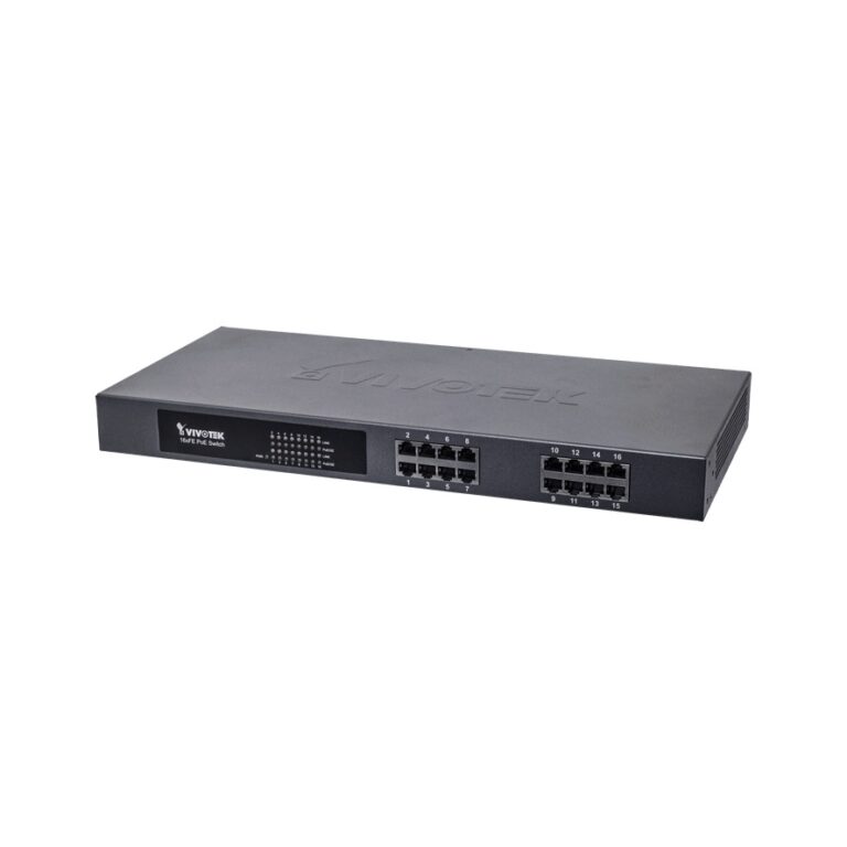 Vivotek 16 Port PoE Switch, 16x FE PoE Switch, 250W.