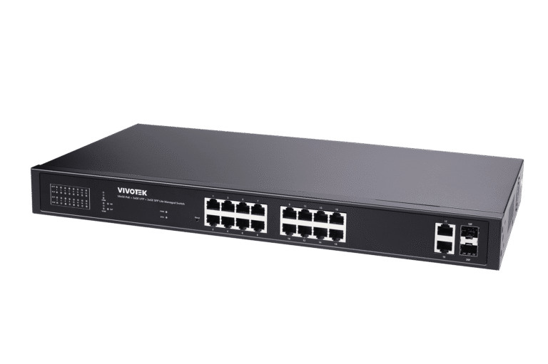 Vivotek 4xGE bt 90W PoE + 12xGE 30W PoE + 2xGE UTP + 2xGE SFP Lite Managed Switch, 260W