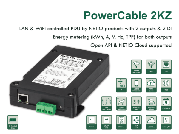 PowerCable 2KZ, 2x 230V / 16A, LAN, WiFi