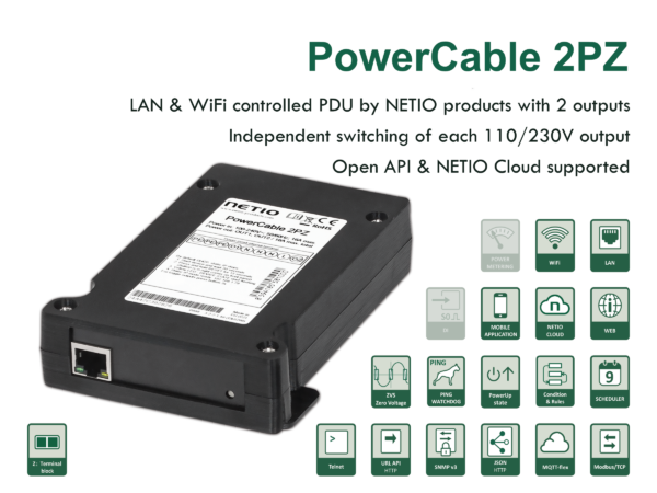 PowerCable 2PZ, 2x 230V / 16A, LAN, WiFi