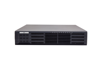NVR 32 Kanals, 8x HDD Max 64TB, HDMI/VGA/BNC Video Out, Max 12MP/4K Decoding, In/Out Brandwith 320/320Mbps, 3x USB, 1x RS485, 1x RS232, RAID1, RAID5, Uden Harddisk.