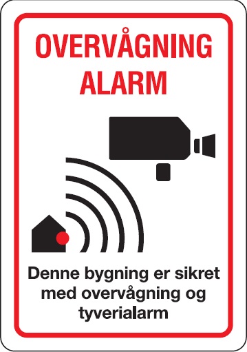 Alarm & Video Overvågnings Klistermærke